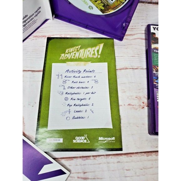 Lot Of 2 Xbox 360 Live Kinect Adventures And Sports Video Game Bundle - Picture 7 of 12